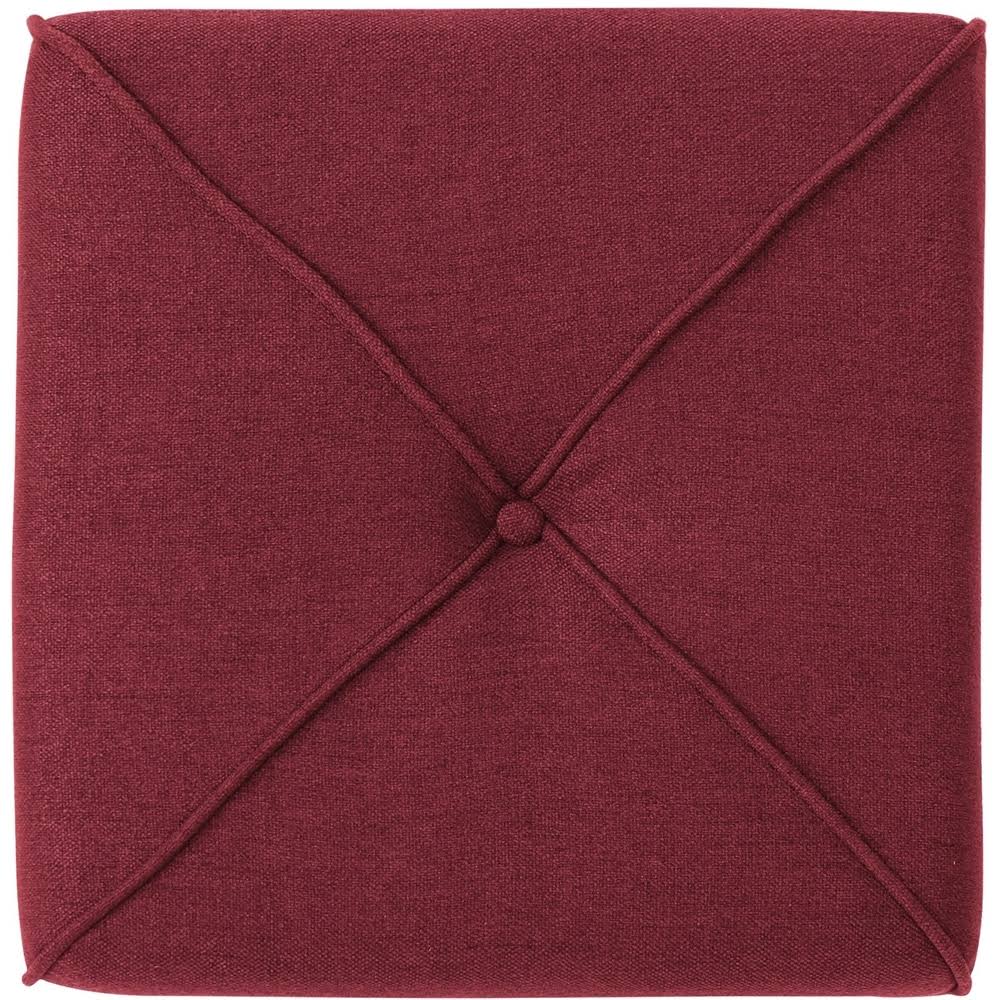 Deep Red Fabric Square Ottoman S914755