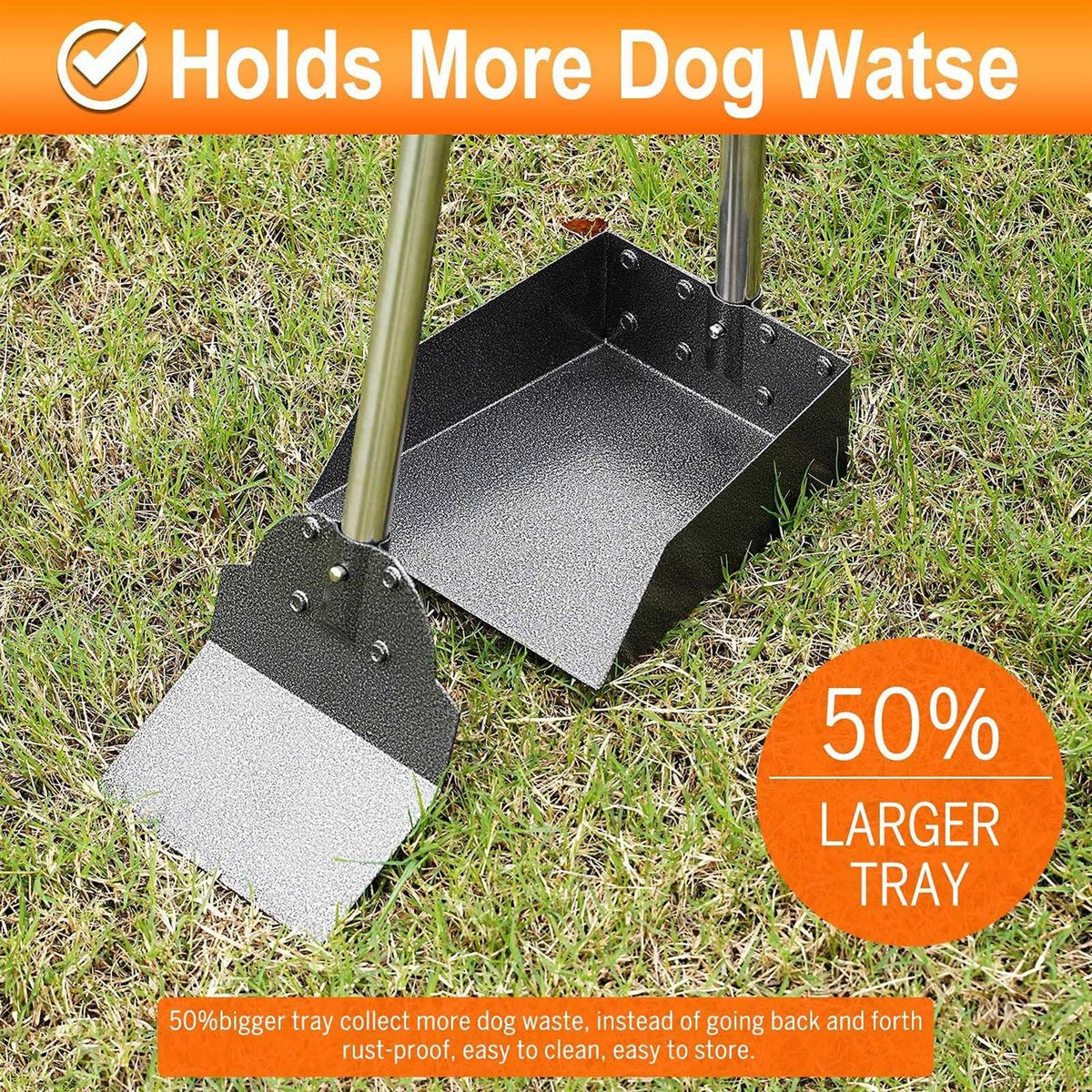 Metal Dog Pooper Scooper with Adjustable Long Handle Y1548