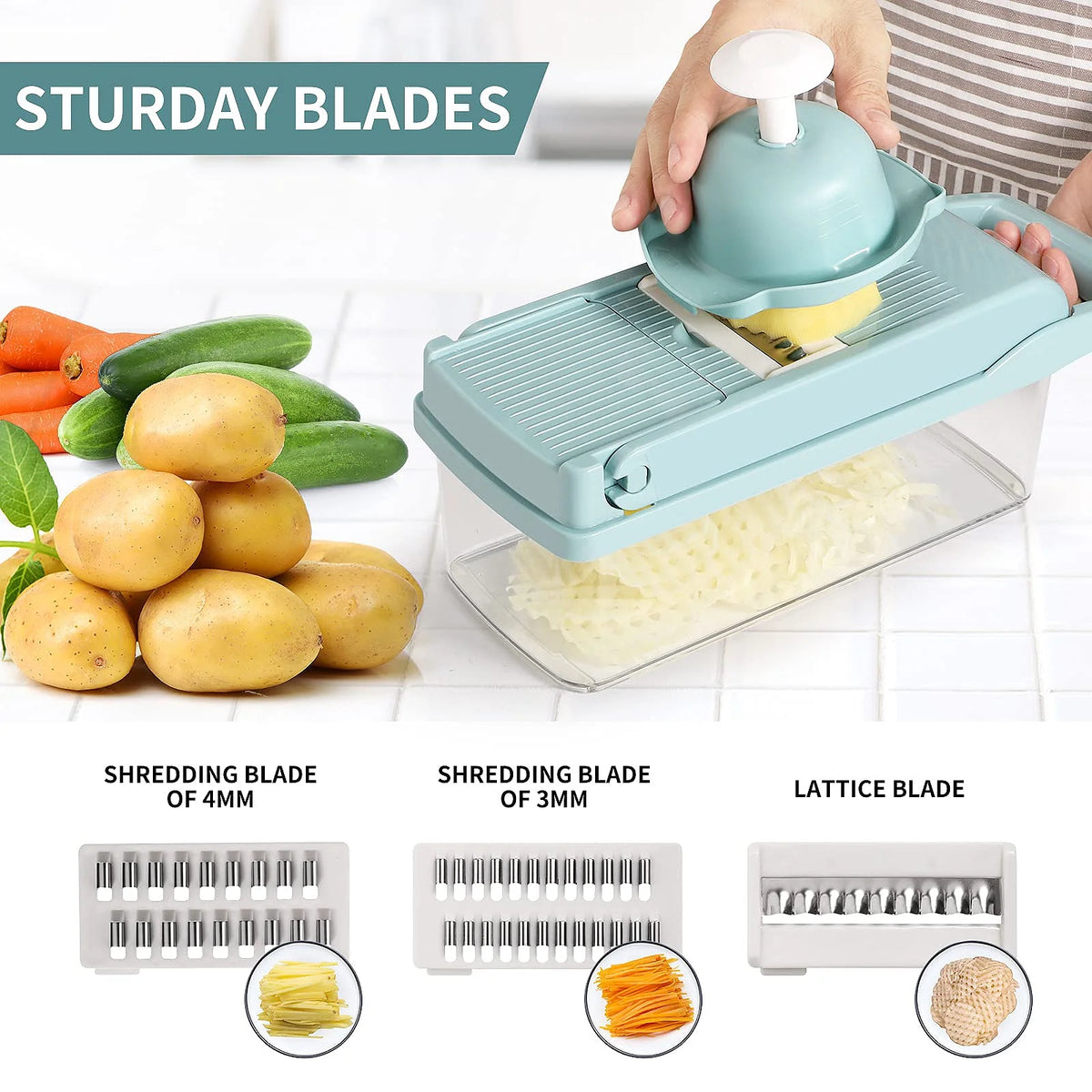 13-in-1 Vegetable Chopper with 8 Blades Z19072