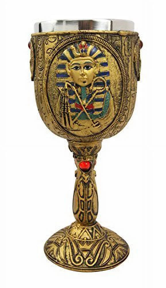 Golden Hieroglyphic Design 6oz Wine Goblet D366386
