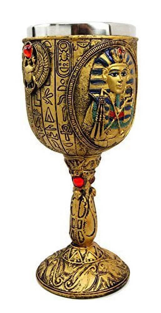 Golden Hieroglyphic Design 6oz Wine Goblet D366386