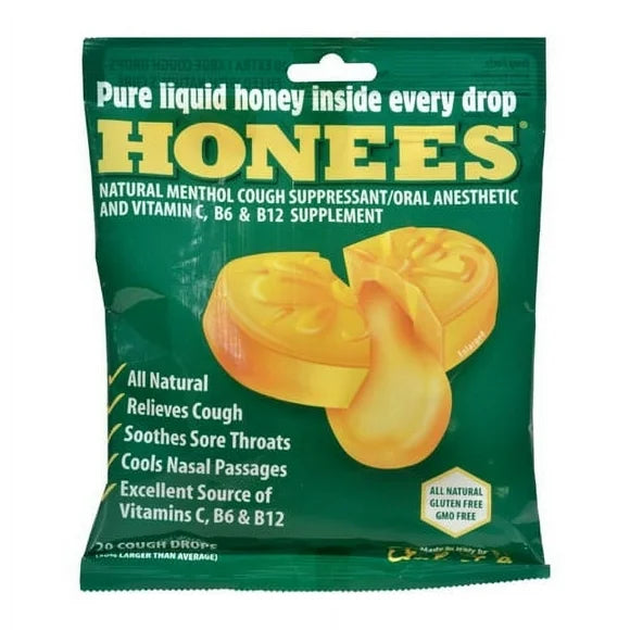Honey Menthol Cough Drops 20 Ea T7016