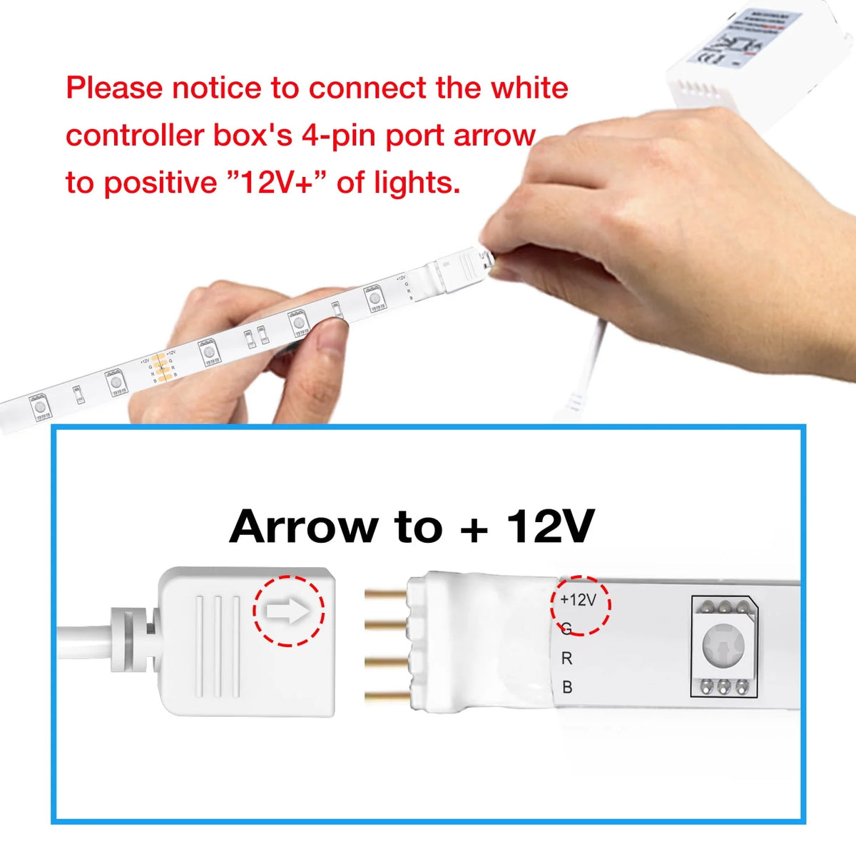 LED Strip Light 32.8ft with Remote Control and 12V Power Supply Q26389