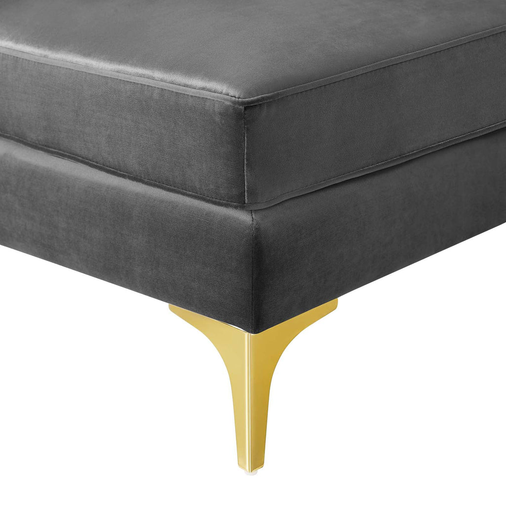 Gray Channel Tufted Performance Velvet Loveseat L757