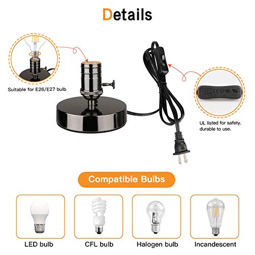Matte Black Mini Edison Desk Lamp with ON Off Switch R74059