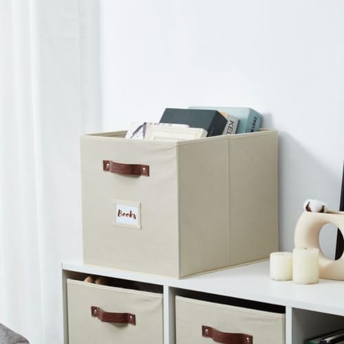 11" 6pcs Texture Grey Fabric Storage Bins J19139