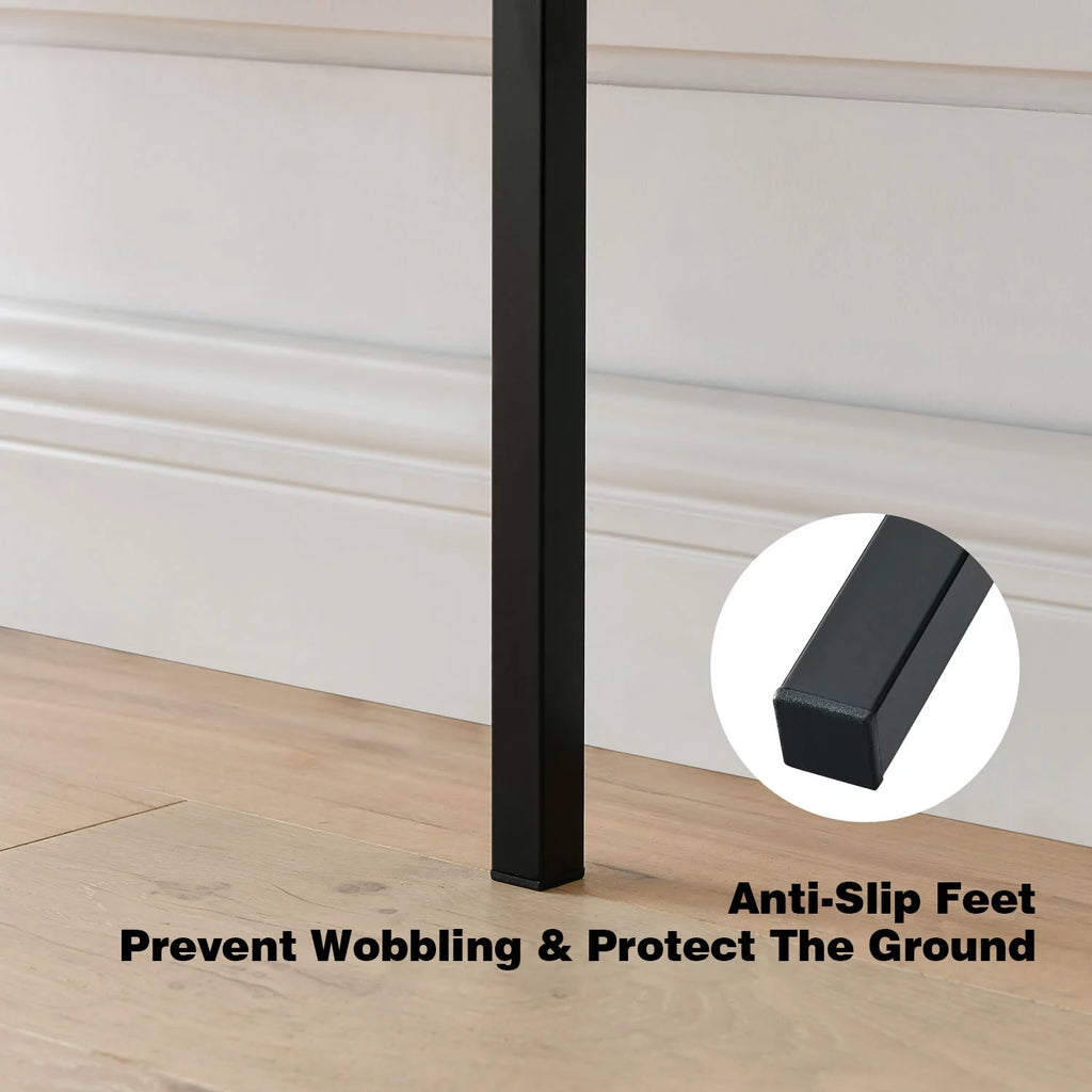 5-Shelf Ladder Bookcase Black Wood and Metal S855
