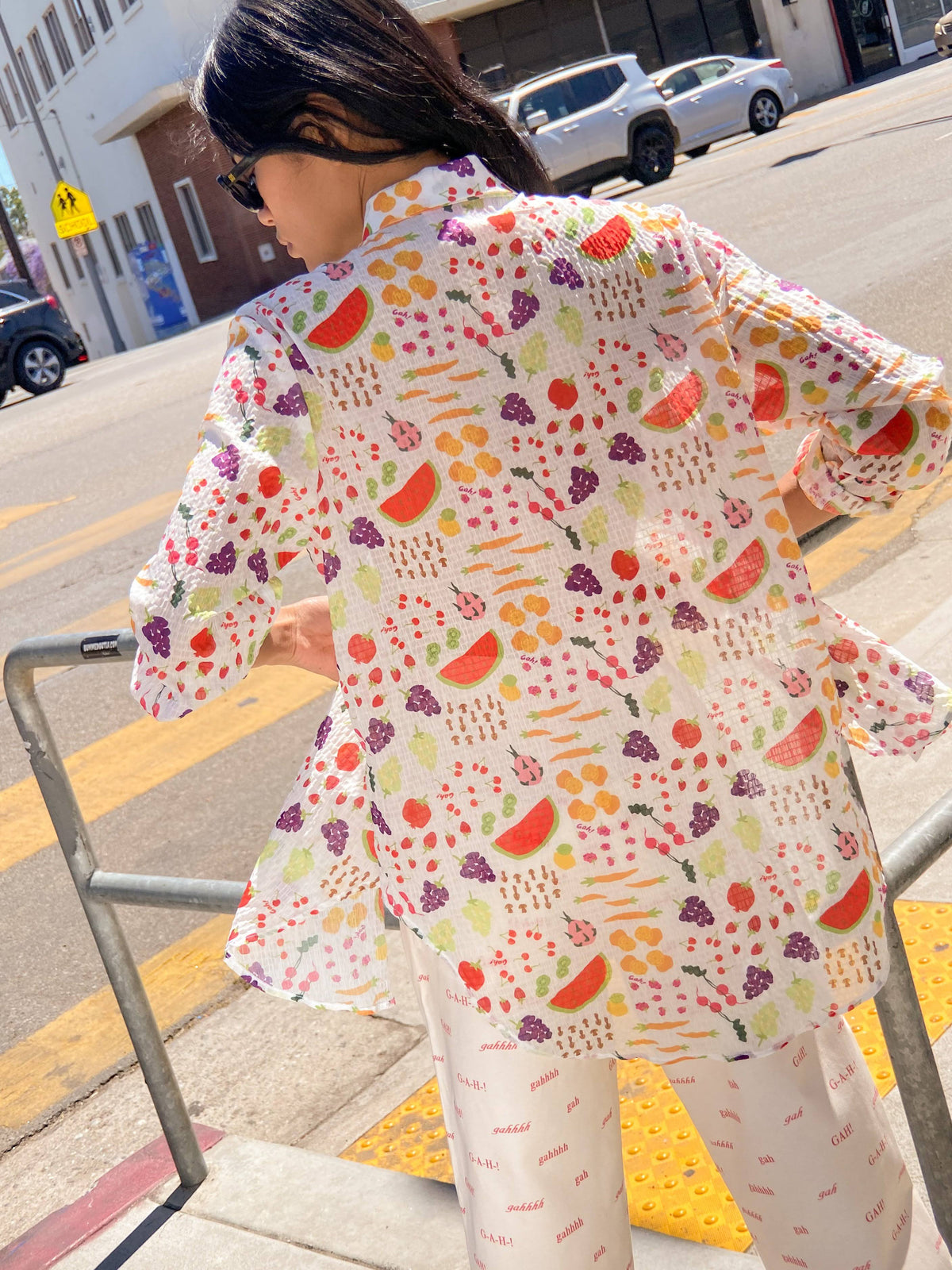 Farmers Market White Button Down Z673