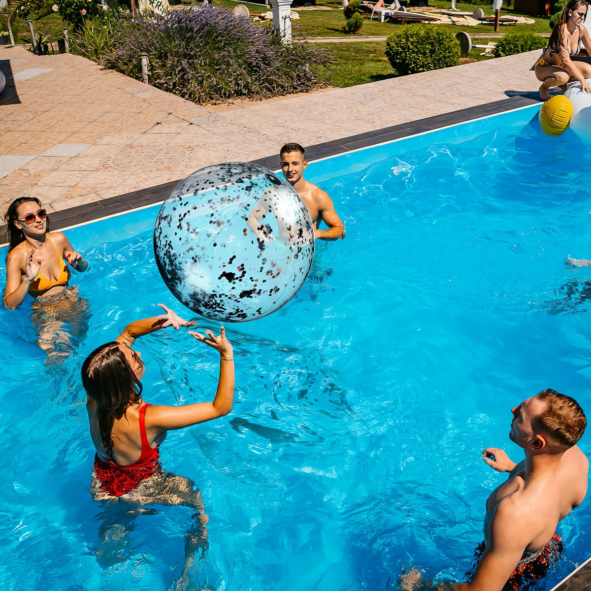 2 Pcs Inflatable Beach Balls with Air Pump O155