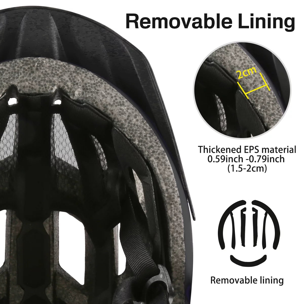 LED Rear Light Mountain Bike Helmet with Detachable Visor E117
