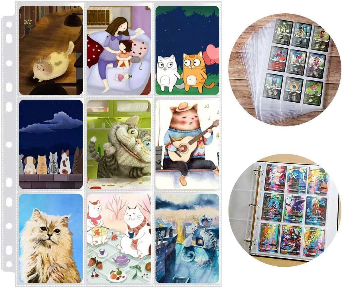 150 Pack Double Side 9-Pocket Trading Card Sleeve Pages F8483