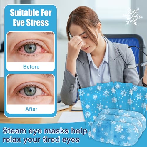60 Packs Snowflake Disposable Heating Eye Mask T23315