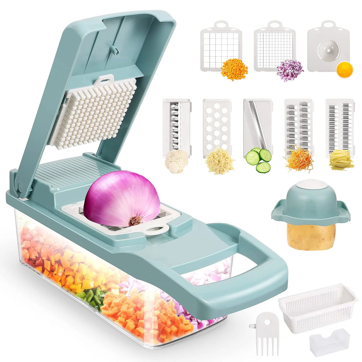 13-in-1 Vegetable Chopper with 8 Blades Z19072