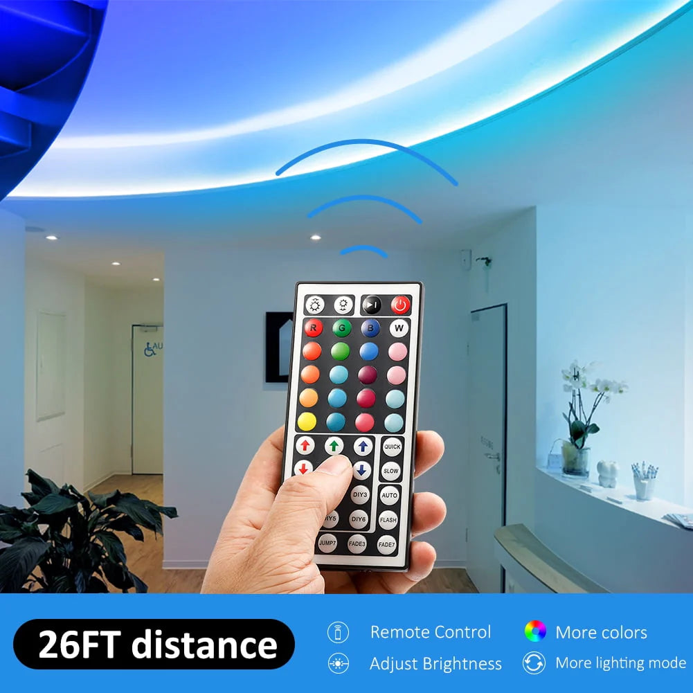 LED Strip Light 32.8ft with Remote Control and 12V Power Supply Q26389