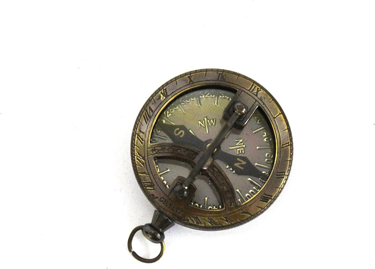 Brass Pocket Sundial Compass U67613