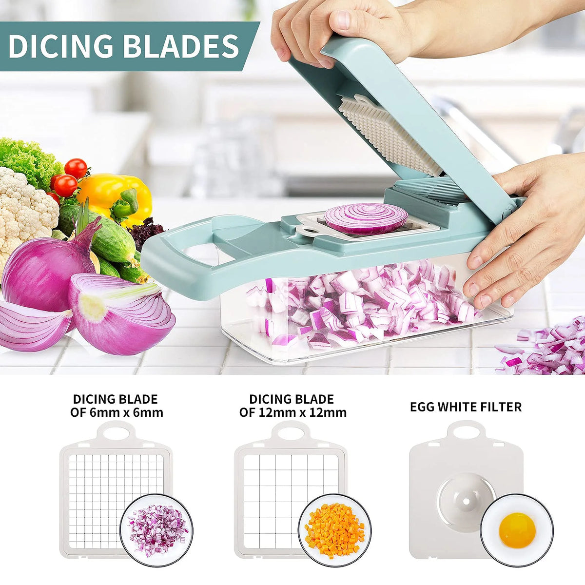 13-in-1 Vegetable Chopper with 8 Blades Z19072