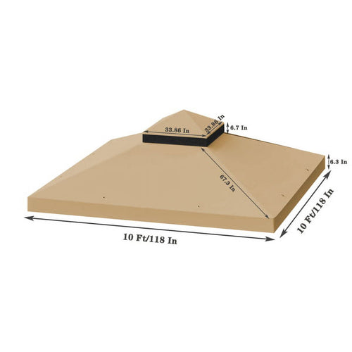 10 x 10 Ft Double Tiered Gazebo Replacement Top Cover Q617