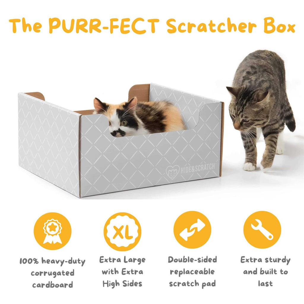 Extra-Large Heavy Duty Cardboard Cat Scratcher and Lounger Box Z14410