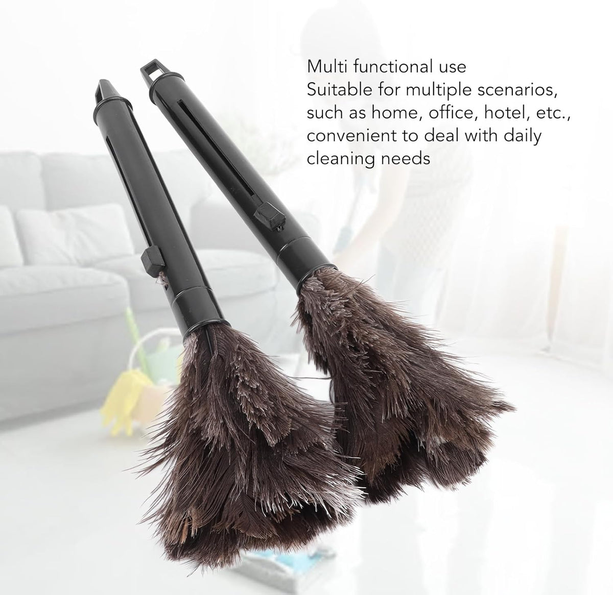 Ostrich Feather Duster Retractable Extendable Handheld G15975