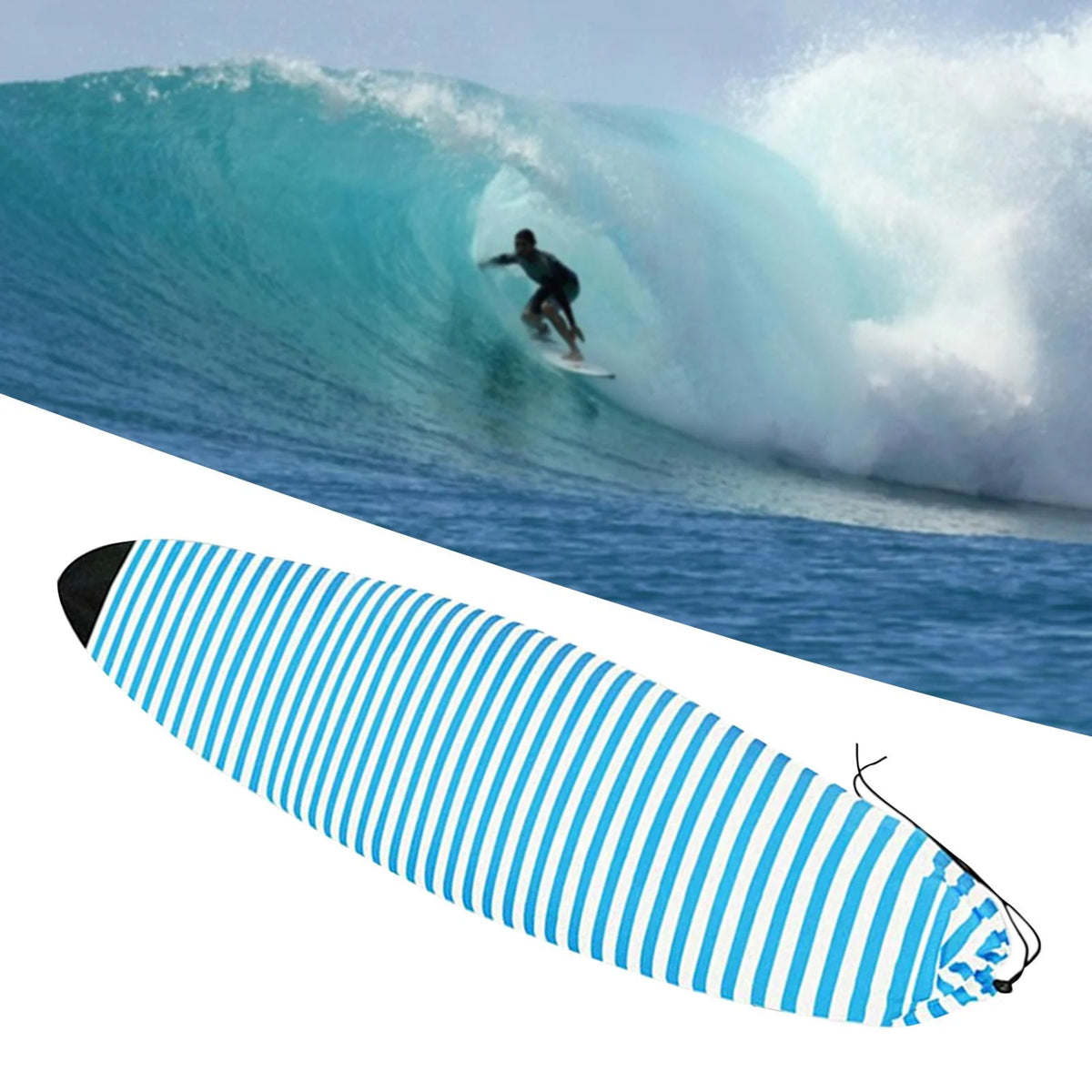 Blue 230cmx50cm Surfboard Sock Cover W25215