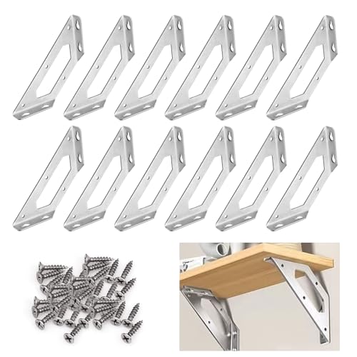 12PCS Stainless Steel Furniture Corner Connector with 72 Screws C684857