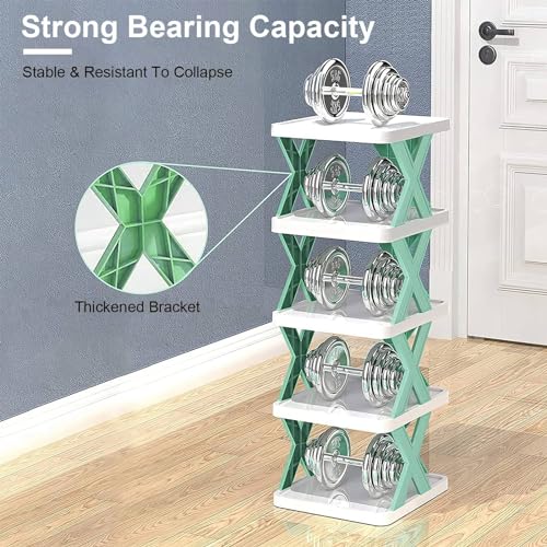 9 Tiers Narrow Blue Shoe Rack I600