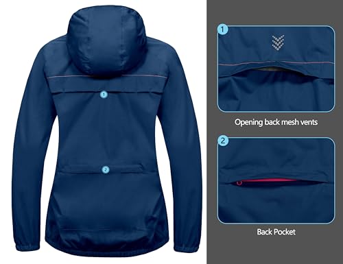 Women's Rain Cycling Stretch Jacket with Hood D6278