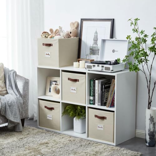 11" 6pcs Texture Grey Fabric Storage Bins J19139