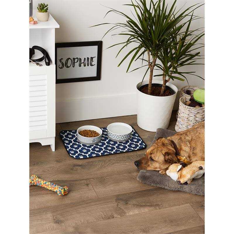 Off White Lattice Paw Pet Mat B4861