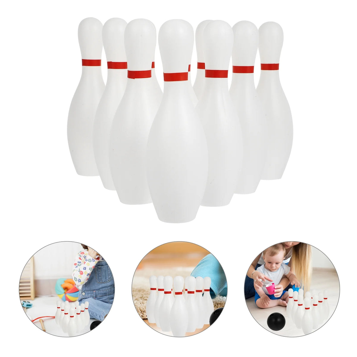 Toddler Kids Bowling Game Set Outdoor Indoor Sports Toys (White) E21107