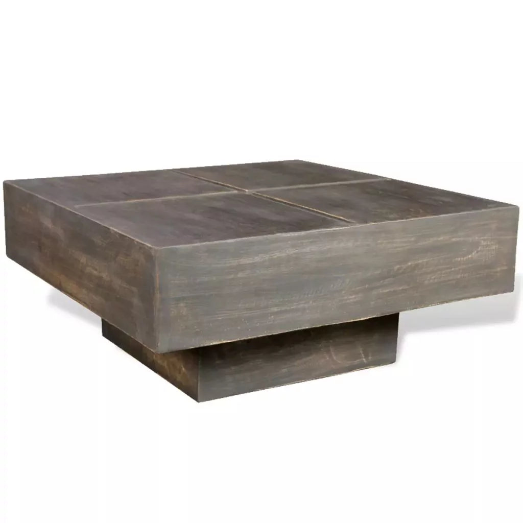 Dark Brown Square Solid Mango Wood Coffee Table X98757