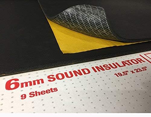 1/4 Sound Dampening Insulator 100% Waterproof Closed Cell Foam Automotive Sound Deadener 9 Large Sheets U83860
