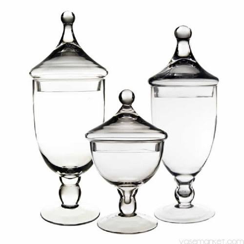Glass 3 Piece Apothecary Jar Set R90551