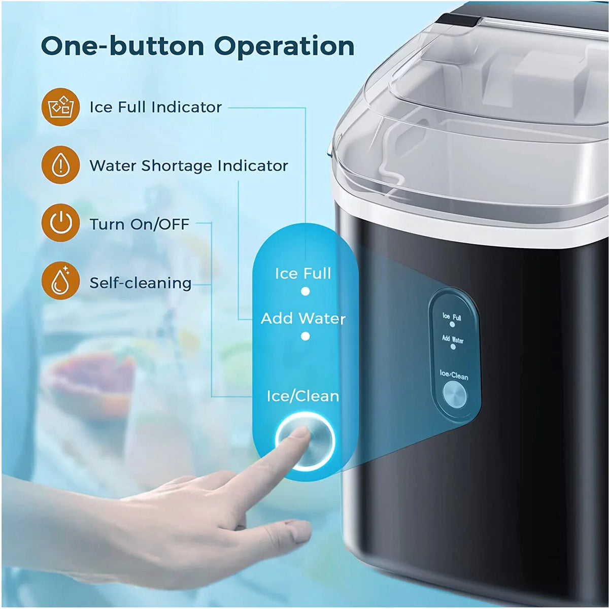 Black Nugget Ice Maker Countertop B866197