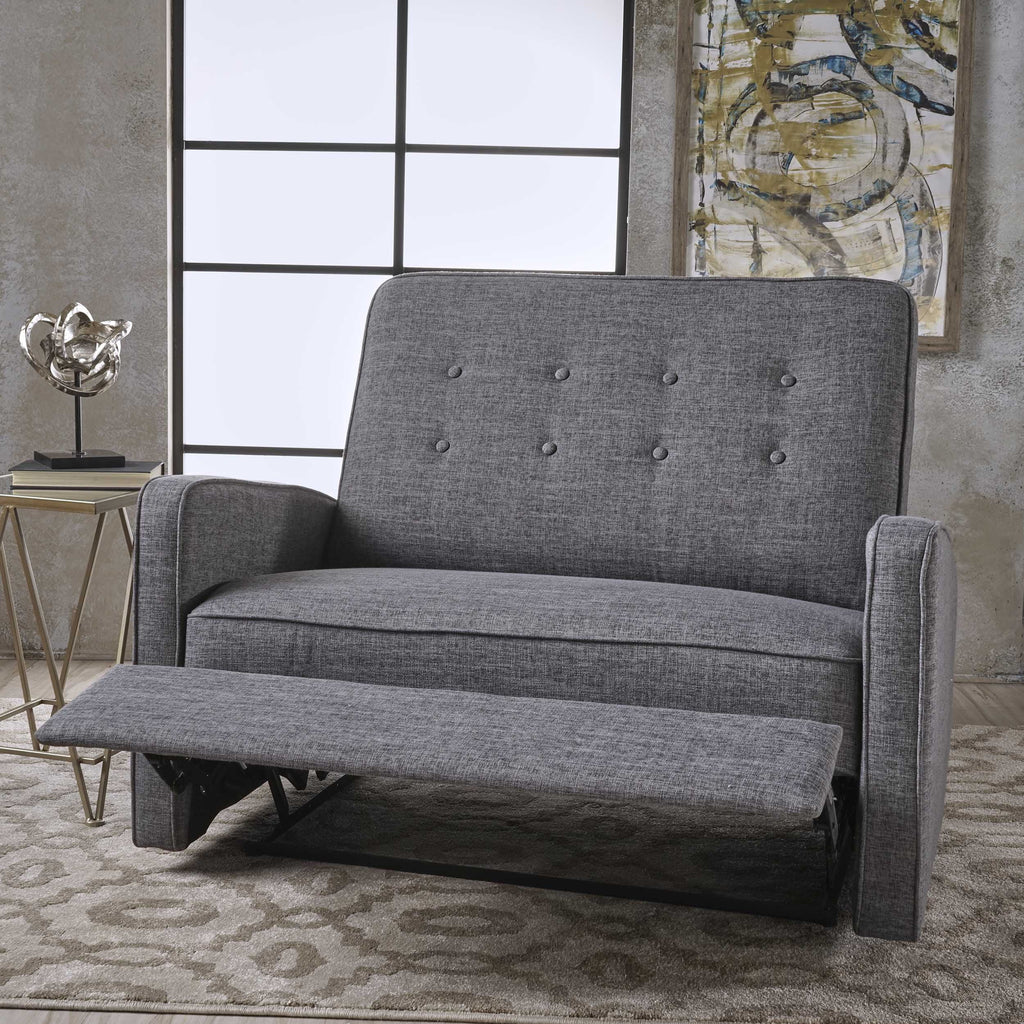 Gray Fabric Reclining Loveseat A78382