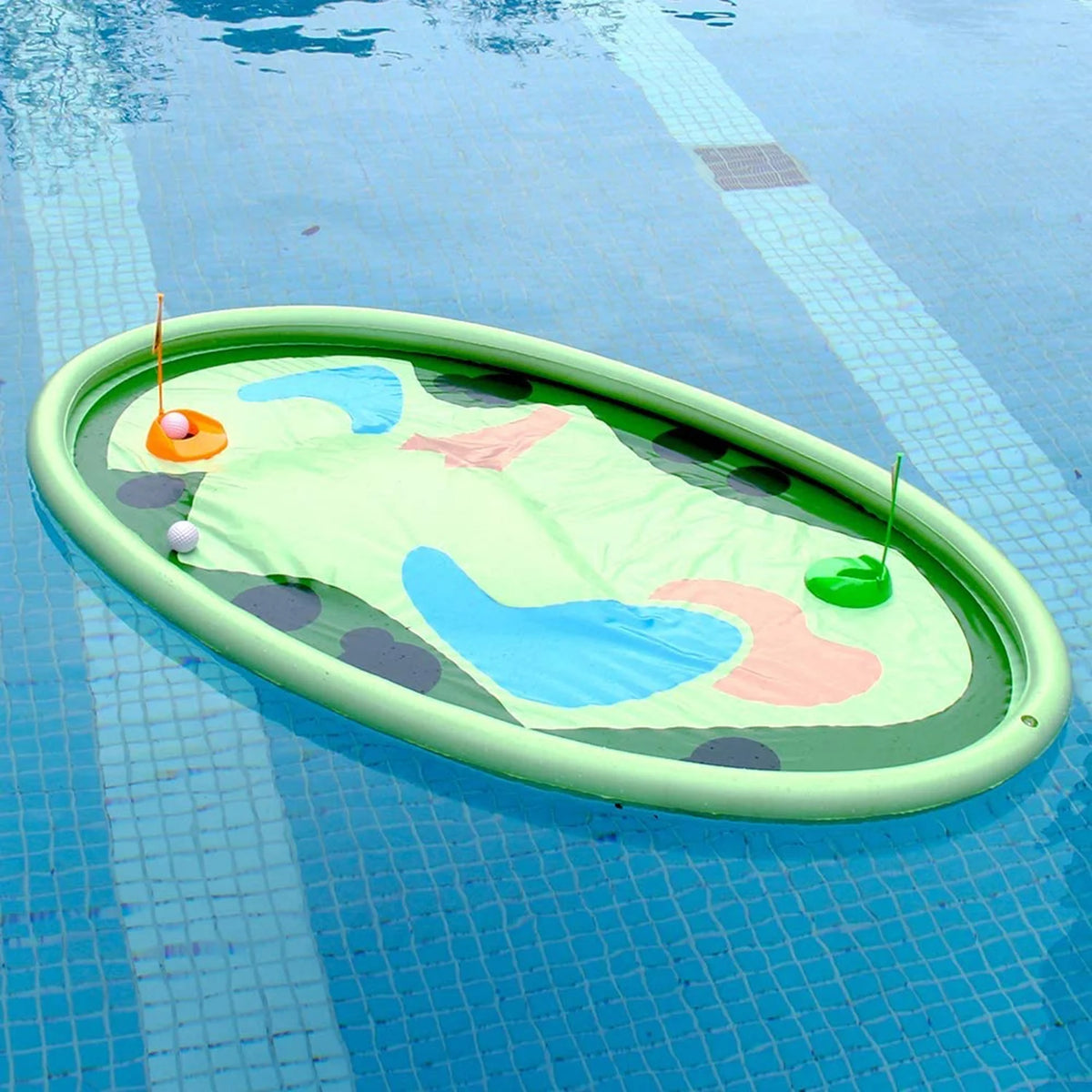 Inflatable Pool Golf Game with 10 Balls, 2 Holes, and 2 Flag T705129