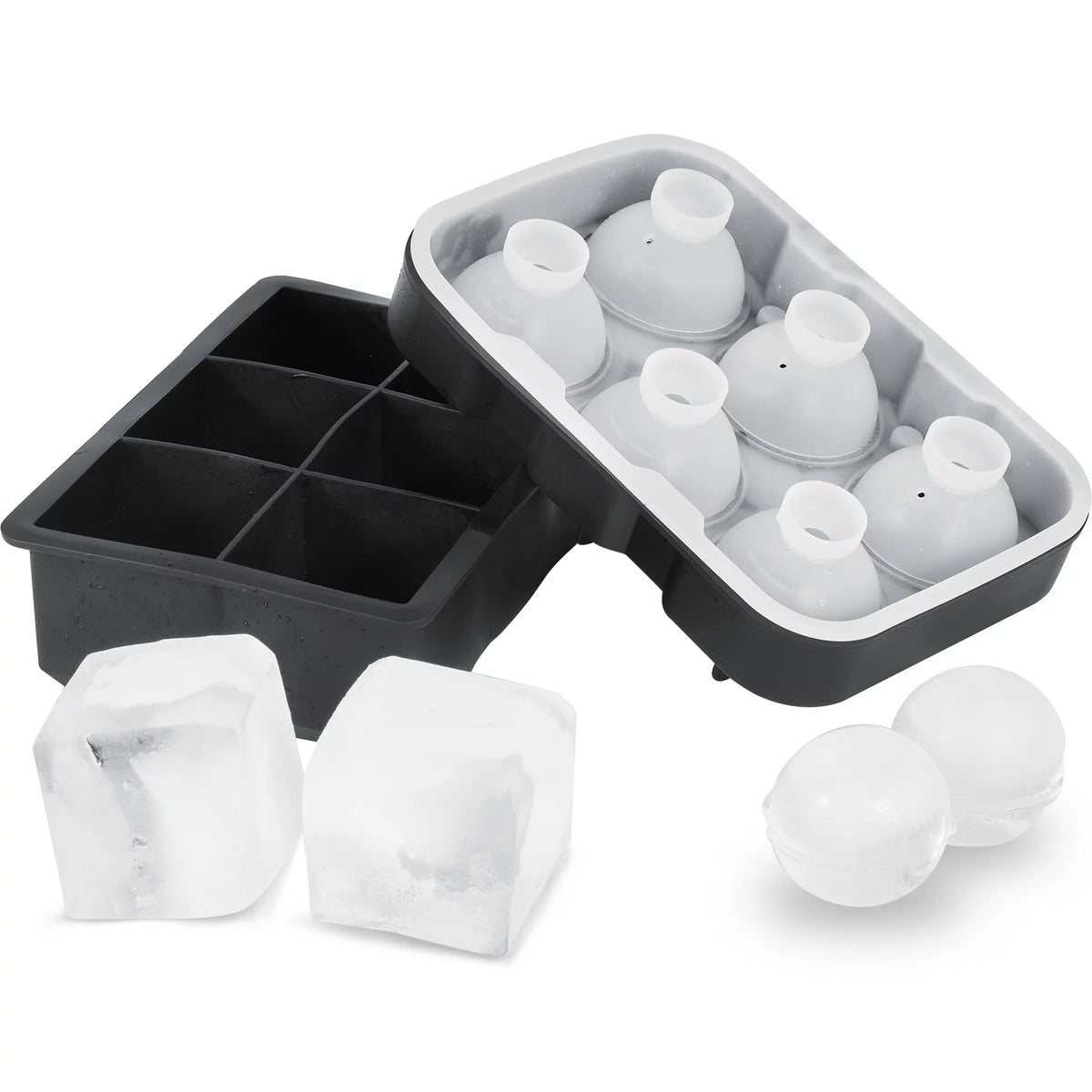 Silicone Ice Cube Tray with Lid 2 Packs Q180