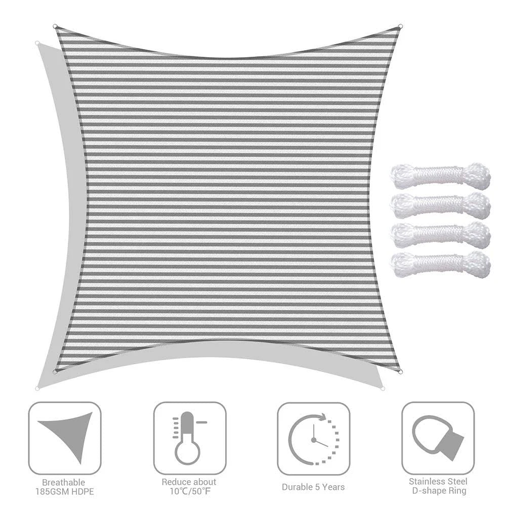 Gray White 20ft Sun Shade Canopy K882
