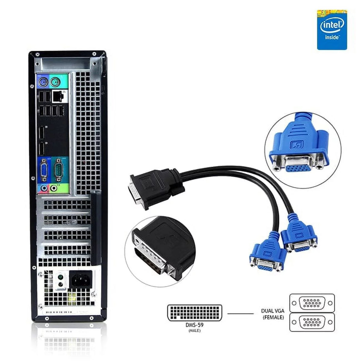 Refurbished Desktop Computer Tower PC, 16GB, 2TB HDD, Windows 10, Dual Monitor H2391