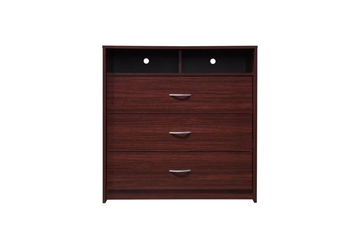 Mahogany 3 Drawer Dresser with Open Shelf U598498