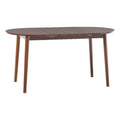 Oval Solid Wood Dining Table with Removable Leaf in Walnut T447