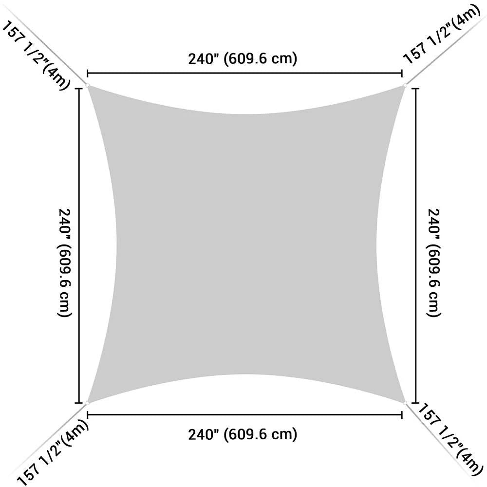 Gray White 20ft Sun Shade Canopy K882