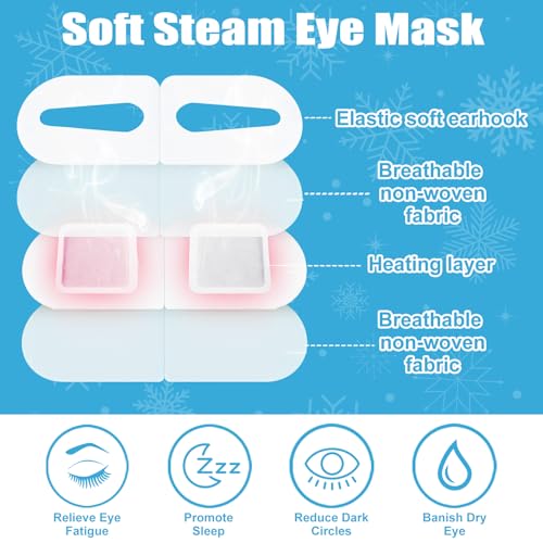 60 Packs Snowflake Disposable Heating Eye Mask T23315