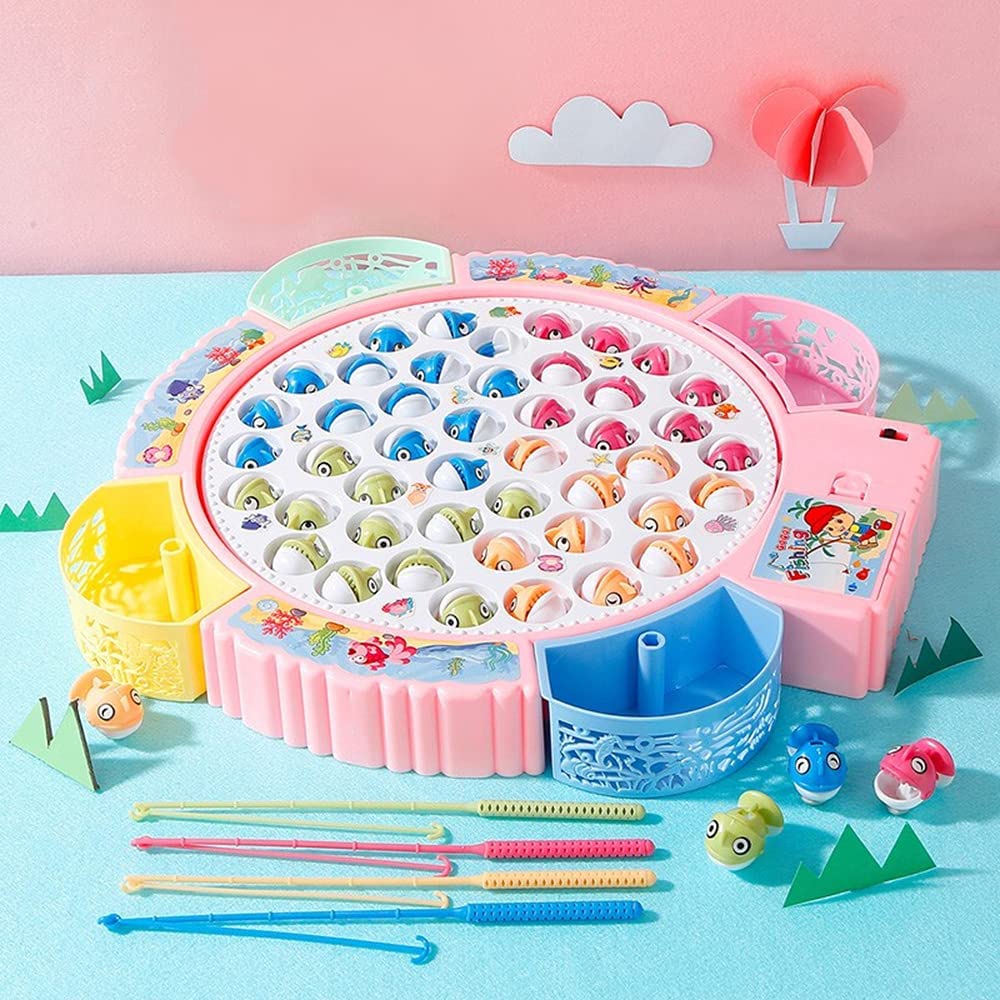Magnetic Fishing Game Toy with 45 Fish and 4 Fishing Poles H3231