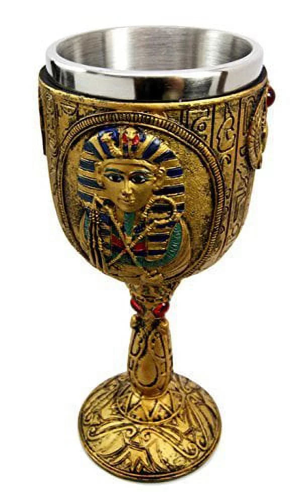 Golden Hieroglyphic Design 6oz Wine Goblet D366386
