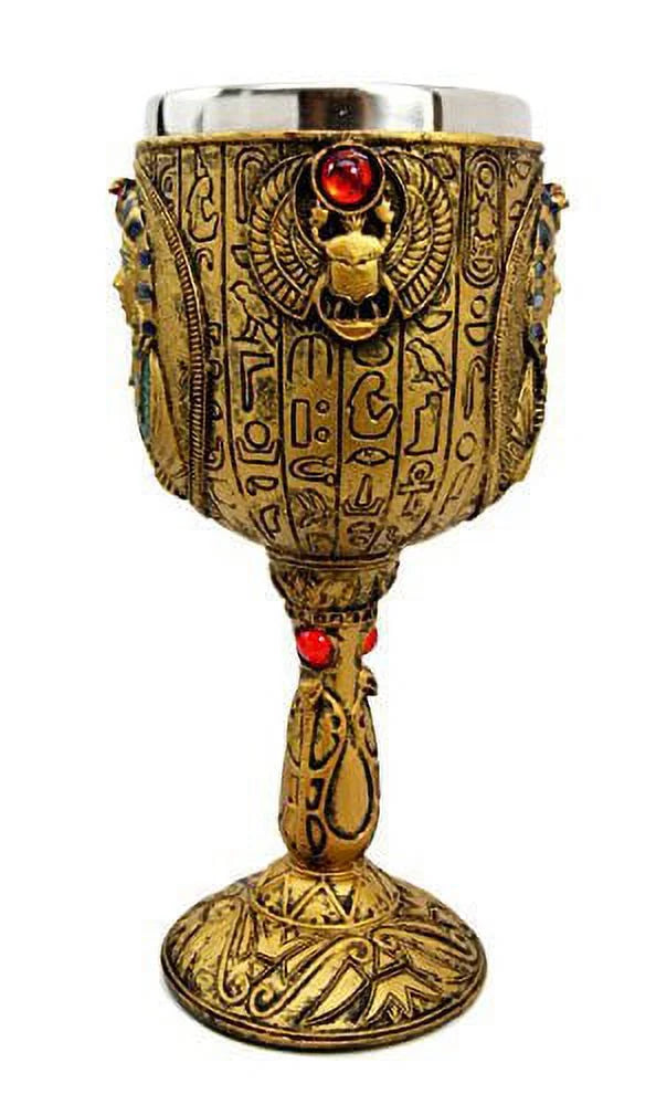 Golden Hieroglyphic Design 6oz Wine Goblet D366386