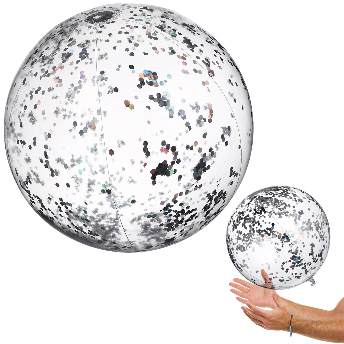 2 Pcs Inflatable Beach Balls with Air Pump O155