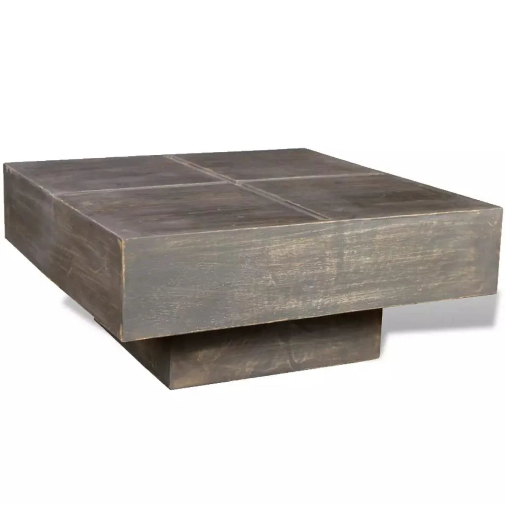 Dark Brown Square Solid Mango Wood Coffee Table X98757